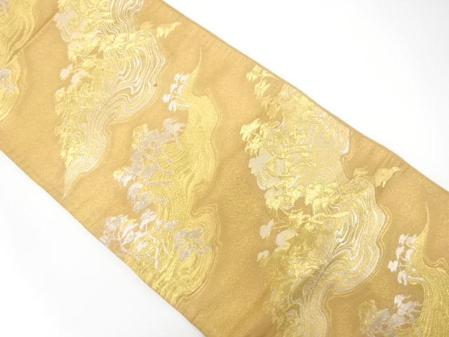 JAPANESE KIMONO / ANTIQUE FUKURO OBI / SILK / WOVEN PINE